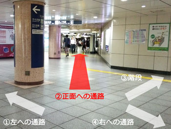 正面への通路を進む